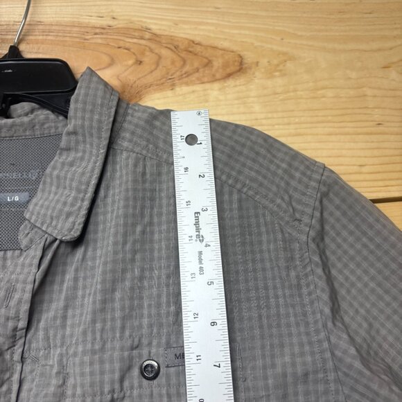 Merrell Shirt Mens Large Gray Vented Nylon Button Up Short Sleeve - Picture 7 of 12